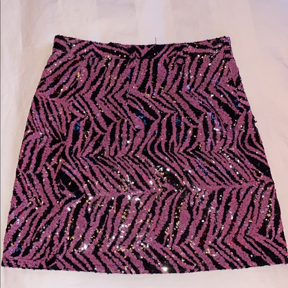 Sequin mini skirt with zip detail